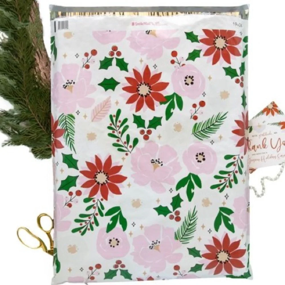 Festive Floral Poly Mailers 19x24 Pack of 10 - Picture 9 of 11